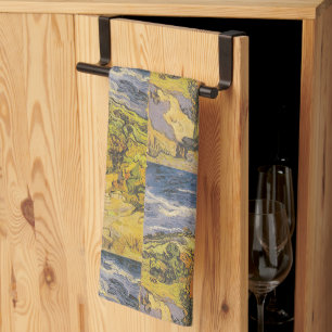 Linge De Cuisine Van Gogh Deux Peupliers - Art de la nature jaune v