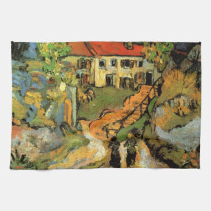 Linge De Cuisine Van Gogh Village Street et Steps Auvers, Figures