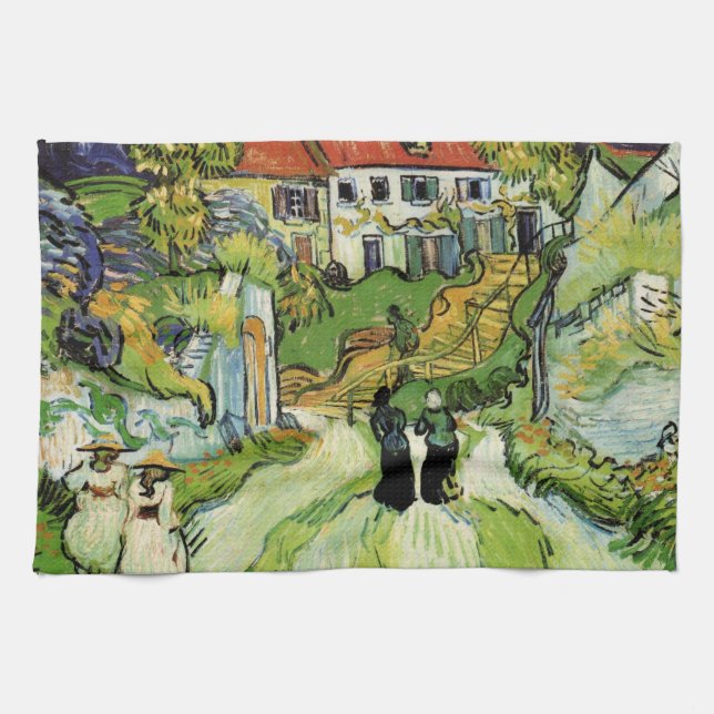 Linge De Cuisine Van Gogh Village Street et Steps Auvers, Figures (Horizontal)