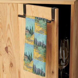 Linge De Cuisine vanGogh Huts entourés d'oliviers et de cyprès