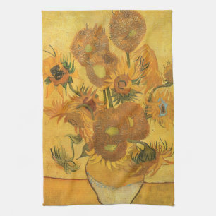Linge De Cuisine Vase avec 15 tournesols par Vincent van Gogh