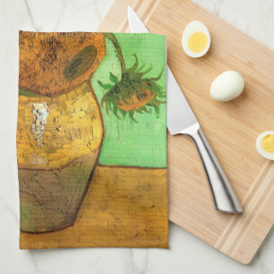 Linge De Cuisine Vase avec douze tournesols par Vincent van Gogh