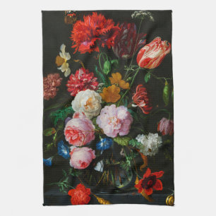 Linge De Cuisine Vase de verre avec des fleurs