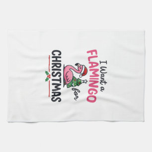 Linge De Cuisine Vecteur de citation de Noël flamant rose