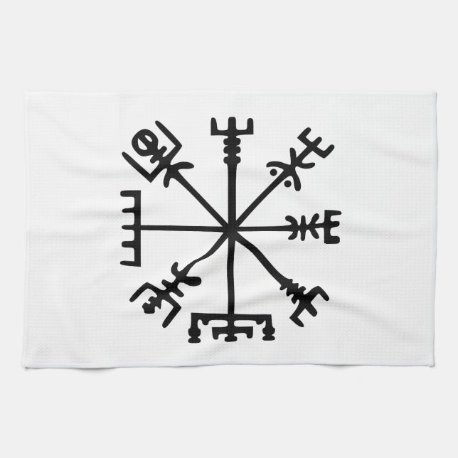 Linge De Cuisine Vegvísir (boussole de Viking) (Horizontal)