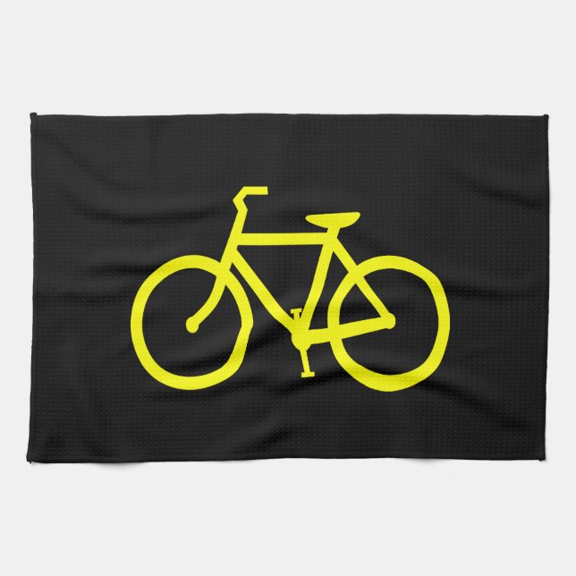Linge De Cuisine Vélo jaune (Horizontal)