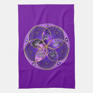 Linge De Cuisine Vénus Fleur de l'amour finART rose violet