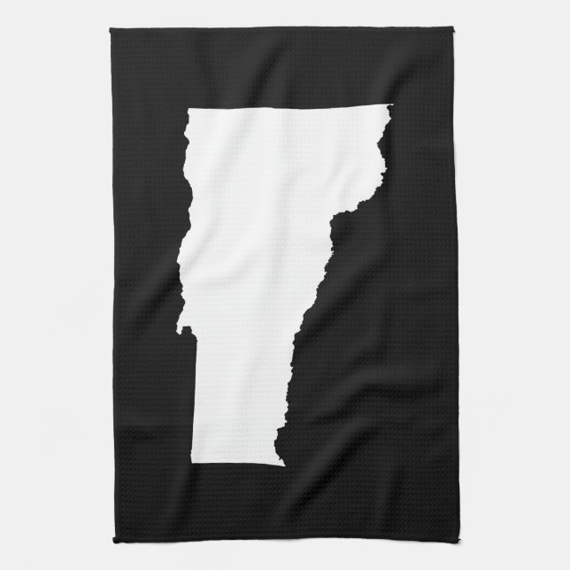 Linge De Cuisine Vermont en blanc et noir (Vertical)