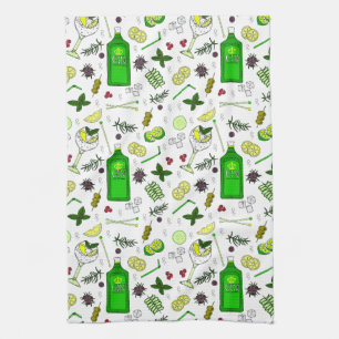 Linge De Cuisine Verres à cocktails illustrés Gin et Tonic Lover