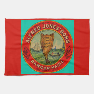 Linge De Cuisine vers 1900 Alfred Jones Sons Finnan Haddie étiquett