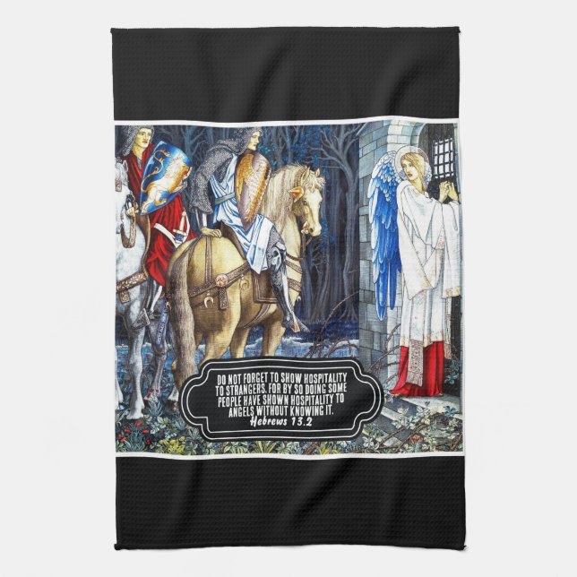 Linge De Cuisine Verset Bible Avec William Morris Angel Imprimer (Vertical)
