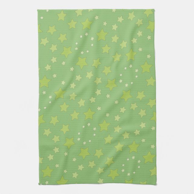Linge De Cuisine Vert Avec Étoiles (Vertical)