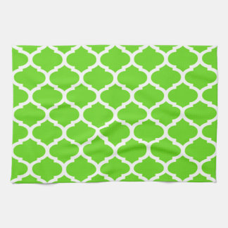 Linge De Cuisine Vert Citron Clair Motif Quatrefoil Marocain