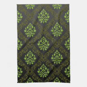 Linge De Cuisine Vert floral de papier peint