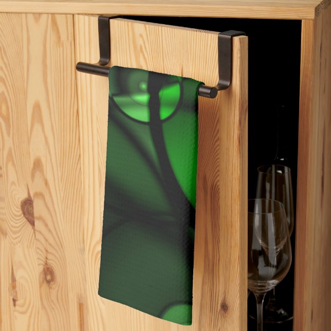 Linge De Cuisine Vert forestier (Pliage en tiers)