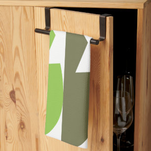 Linge De Cuisine Vert gris Abstrait Motif moderne