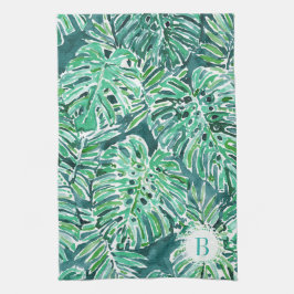 Linge De Cuisine Vert Monstera tropical de VIBRAPHONE de JUNGLE de