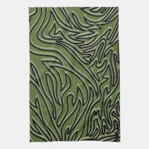 Vert olive, Vert Sage & Noir Moderne Abstrait