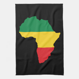 Linge De Cuisine Vert, or et drapeau rouge de l'Afrique