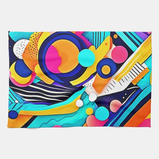 Linge De Cuisine Vibrant Abstract Pop Art (Horizontal)