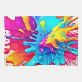 Linge De Cuisine Vibrant Peinture néon art éclatant