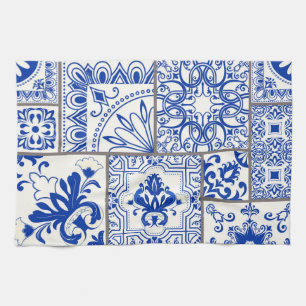 Linge De Cuisine Victorian Majolica : Patchwork Tile Motif.