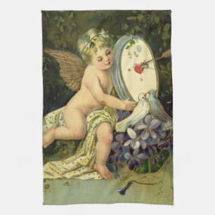 Linge De Cuisine Victorian Valentines Day, Vintage Angel Inséparabl