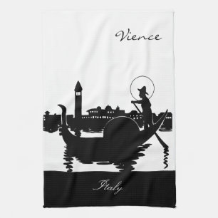 Linge De Cuisine Vience noir et blanc Italie