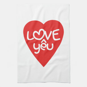 Linge De Cuisine Vietnamien Valentine ♥ Love Yêu ♥ Asian Wordplay