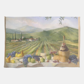 Linge De Cuisine Vignoble toscan d'été Paysage des vins d'Italie Pa