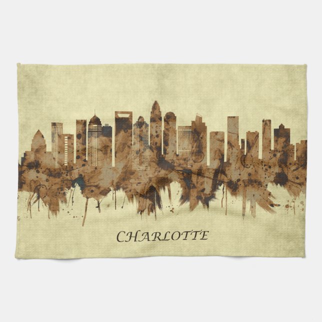 Linge De Cuisine Ville de Charlotte-Caroline du Nord (Horizontal)