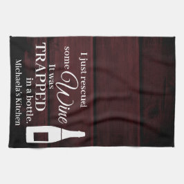 Linge De Cuisine Vin Drôle Dire Citation Secourue De Bouteille Rust