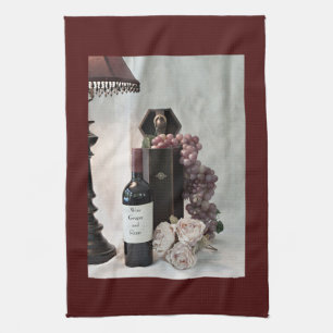 Linge De Cuisine Vin, raisins et Roses de cuisine