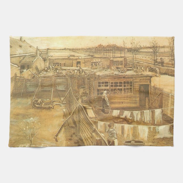 Linge De Cuisine Vincent van Gogh - Carpenter's Yard and Laundry (Horizontal)