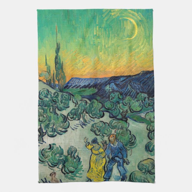 Linge De Cuisine Vincent van Gogh - Paysage Lune avec couple (Vertical)