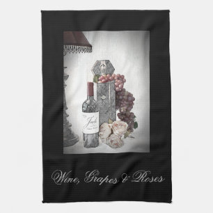 Linge De Cuisine Vins, raisins et Roses