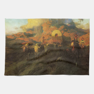 Linge De Cuisine Vintage American West, Overland Trail par Johnson
