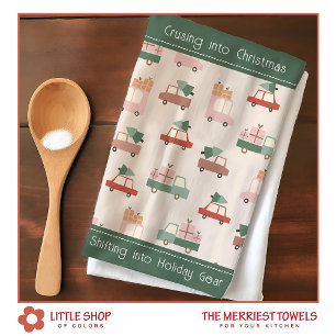 Linge De Cuisine Vintage Car Truck Motif Croisière à Noël