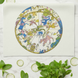 Linge De Cuisine Vintage céleste, sphère arabe, constellations