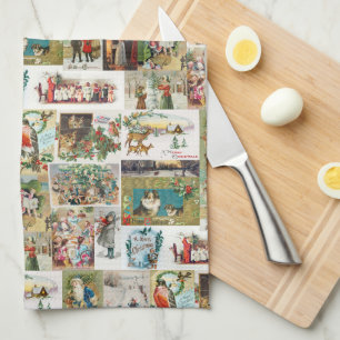 Linge De Cuisine Vintage Christmas Antique Collage