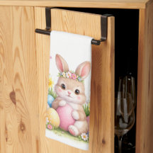 Vintage Easter Bunny Rabbit Pink Blush Watercolor