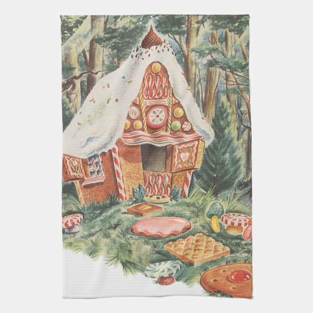 Linge De Cuisine Vintage Fairy Tale, Hansel et Gretel Candy House (Vertical)