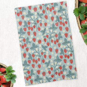 Linge De Cuisine Vintage Floral Botanique Cottagecore à la Fraise