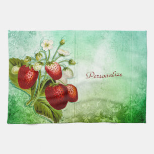 Linge De Cuisine Vintage fraises Shabby Patch fraise