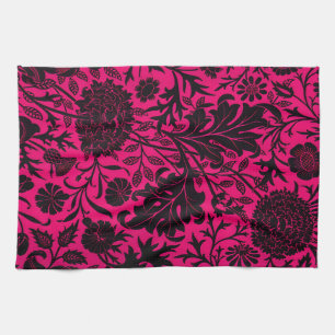 Linge De Cuisine Vintage joli motif floral noir sur le néon