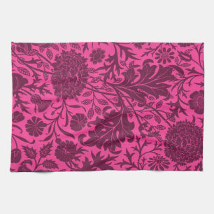 Linge De Cuisine Vintage joli rose et marron motif floral