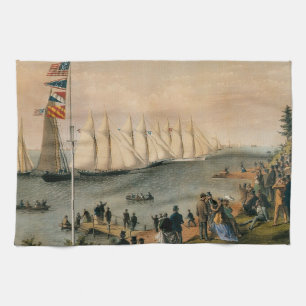 Linge De Cuisine Vintage Maritime, New York Yacht Club Regatta