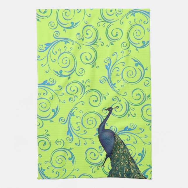 Linge De Cuisine Vintage Peacock Swirl (Vertical)