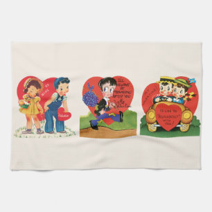 Linge De Cuisine Vintage Saint Valentin, Retro les années 50 Kitsch
