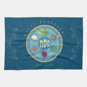Linge De Cuisine Vintage Seder de Pâque Kosher Pesach Décor